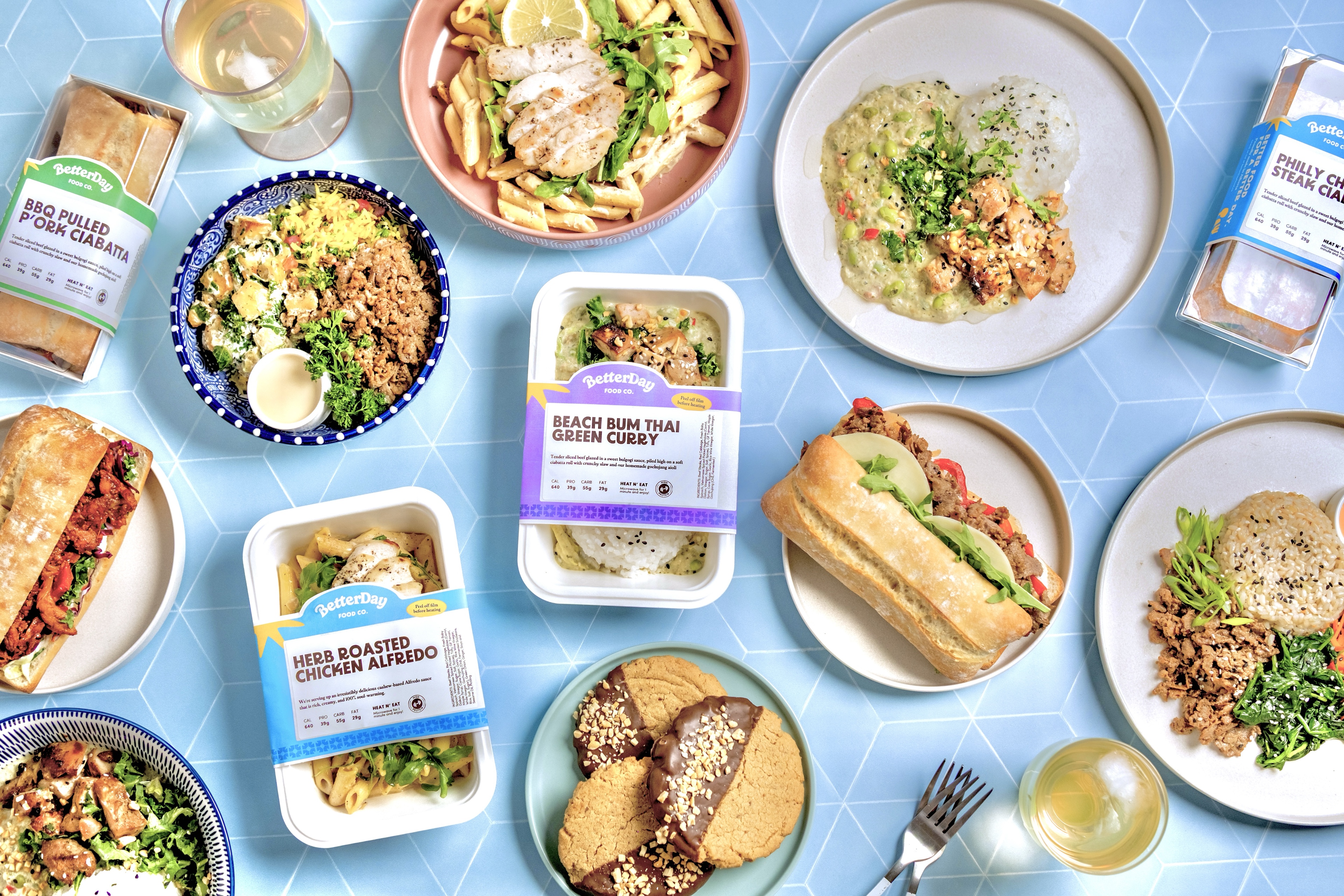 BetterDay meals shown ready to eat and in their prepared containers